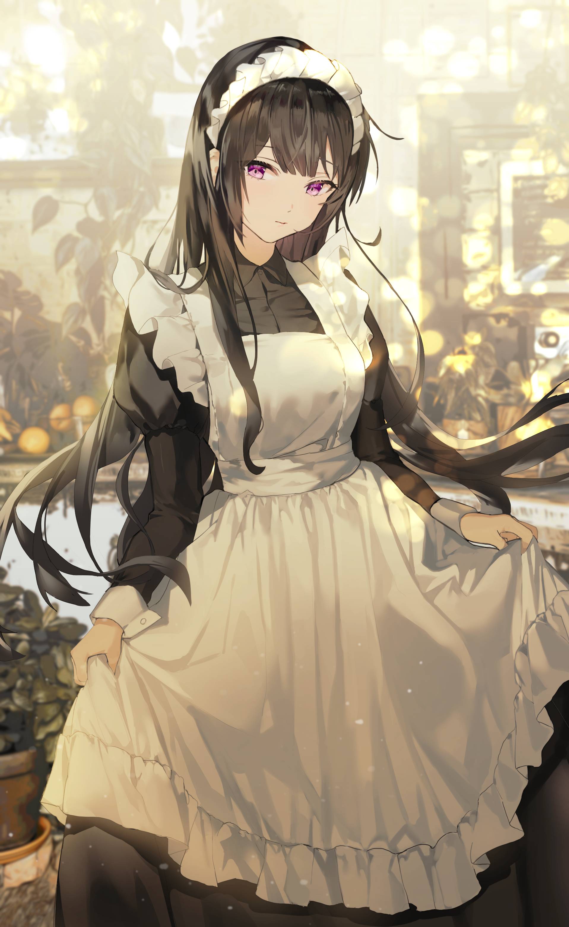 waifu - A female anime/manga character.. maid - Cute womans or girl employed to do domestic work in their working uniform.